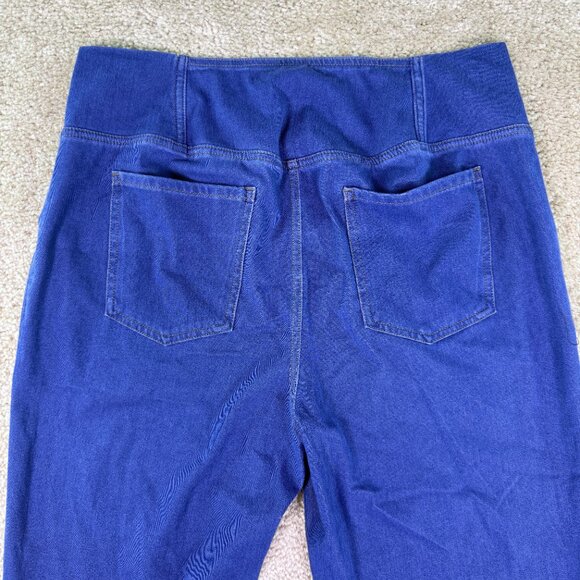 Halara Flex Super Flare Jeans High Waisted Crossover Blue Womens XL Petite E705 - Picture 9 of 14